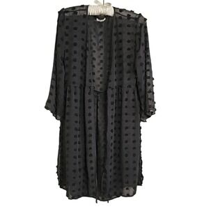 Gray Kimono Maurices Sheer Raised Polka Dot Kimono Size‎ S EUC